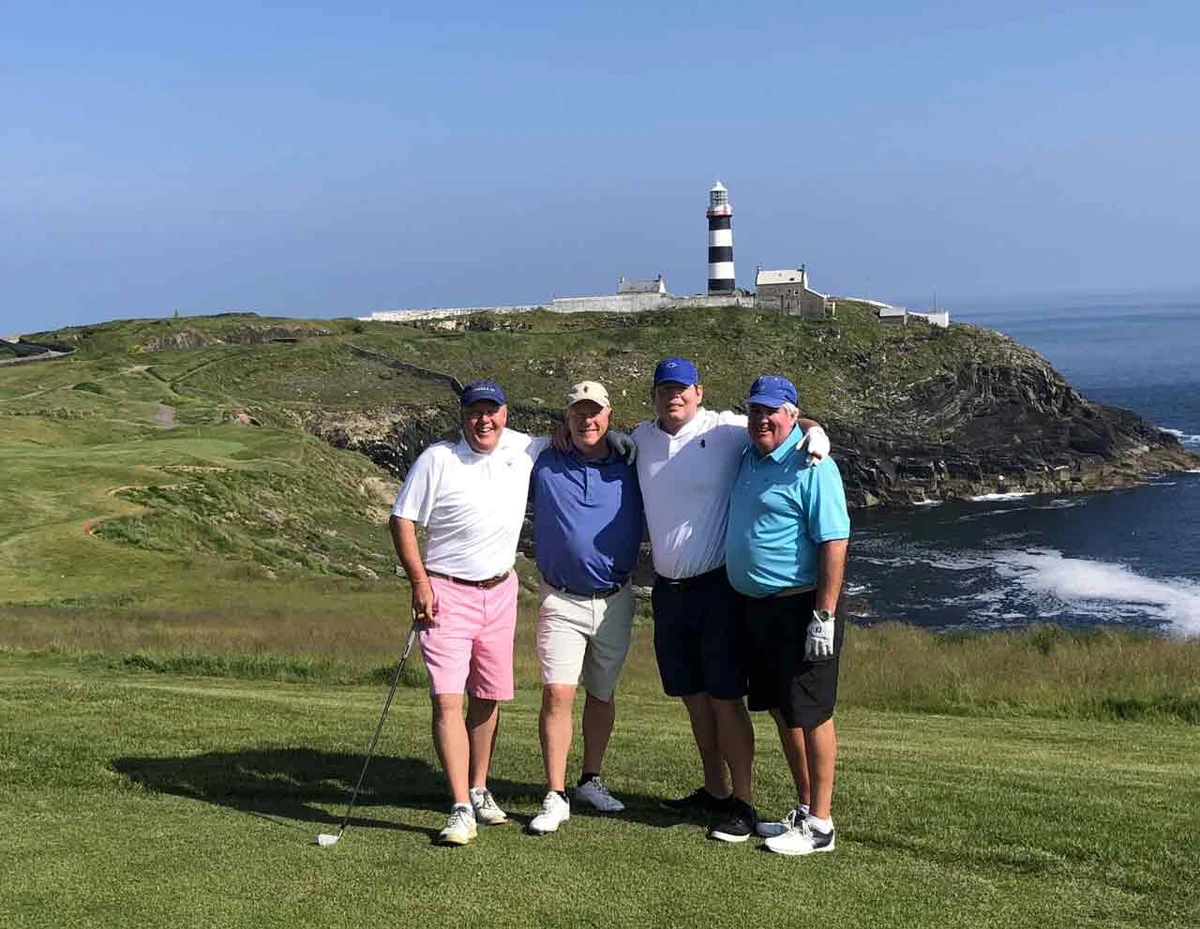 Four golfers enjoying a coastal golf trip in Ireland